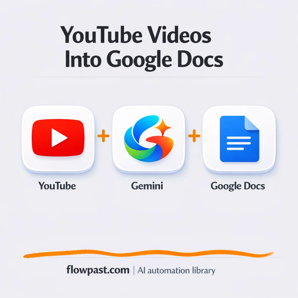 YouTube to Google Docs, transcripts ready to publish - n8n workflow automation template