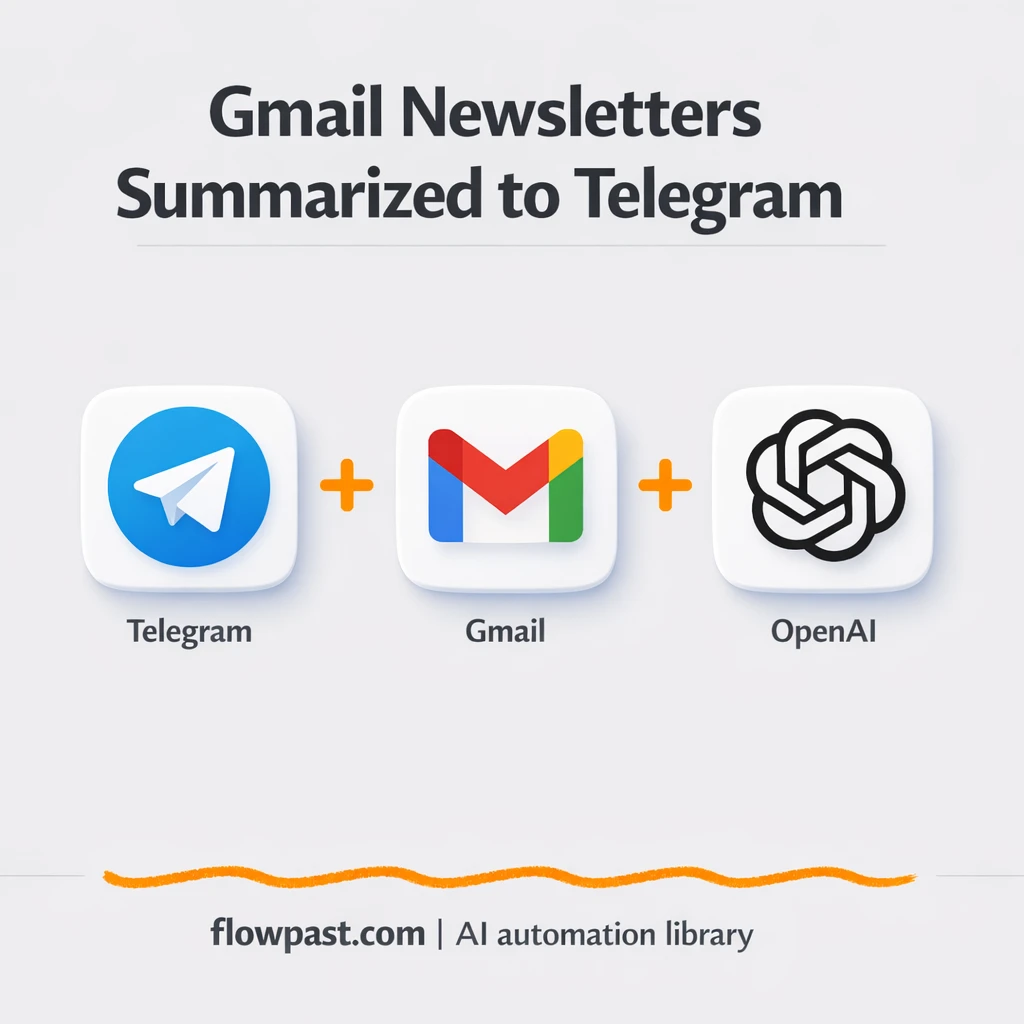 Gmail to Telegram, newsletter digests you will read - n8n workflow automation template