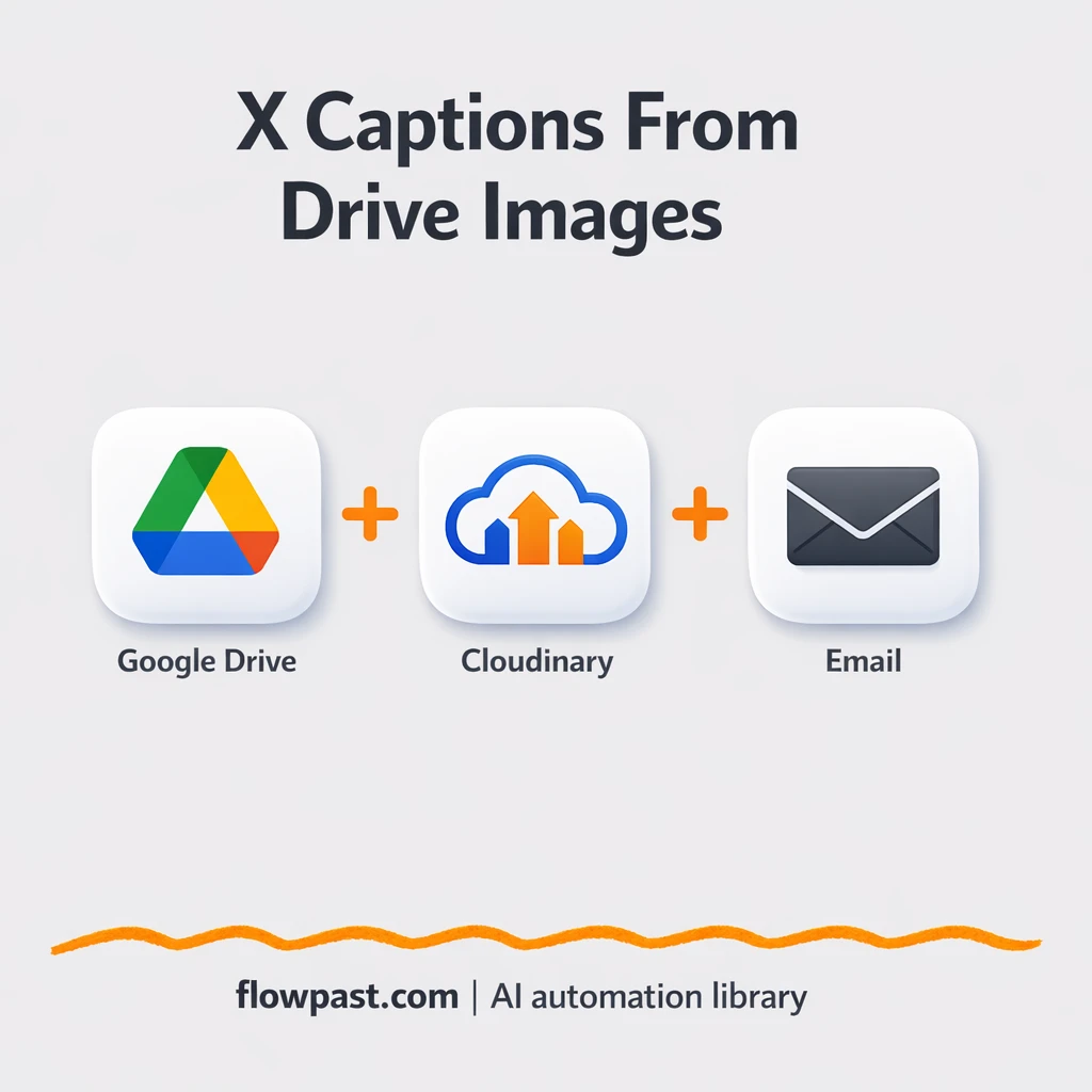 Google Drive to Email, X captions ready to post - n8n workflow automation template