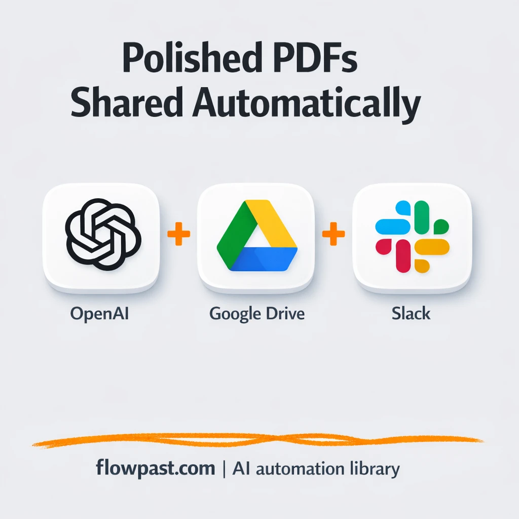 Google Drive + Slack: polished PDFs delivered fast - n8n workflow automation template