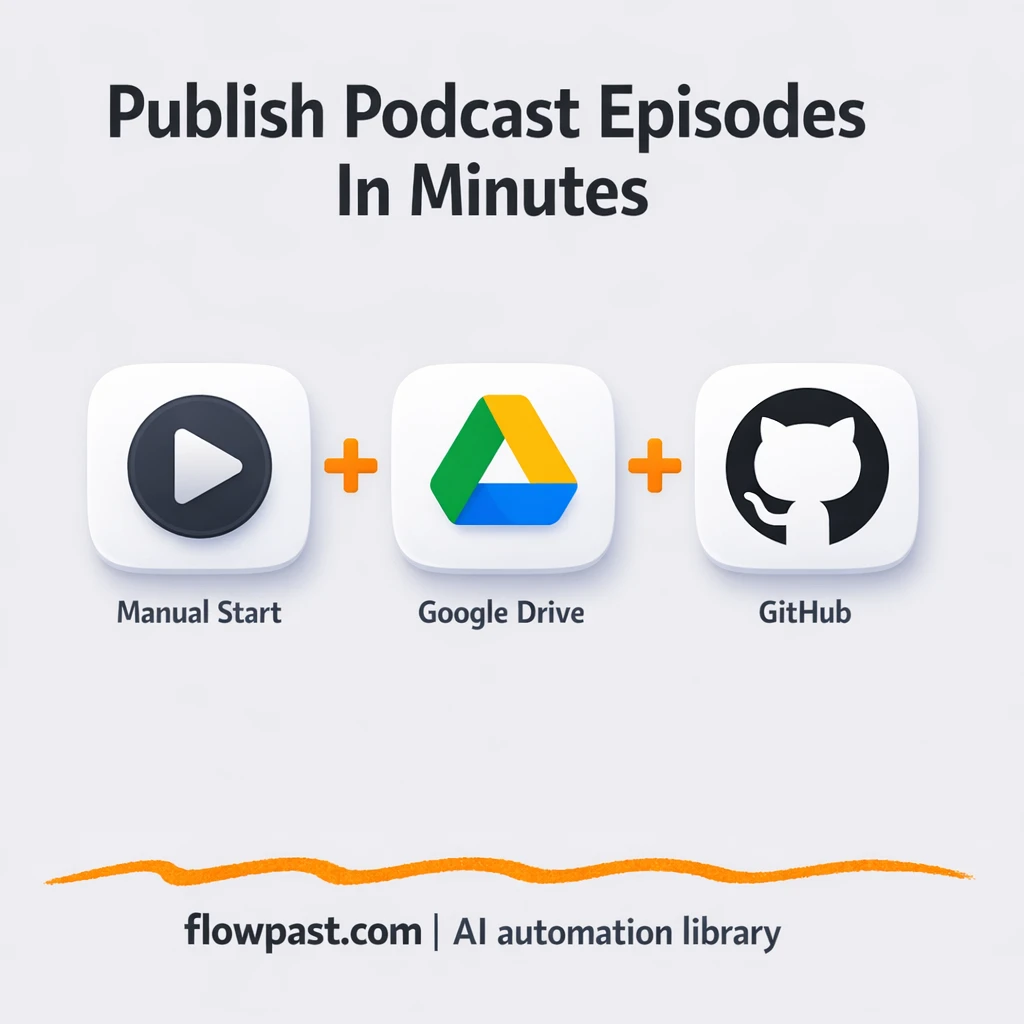 Google Drive to GitHub, podcast RSS updates done - n8n workflow automation template
