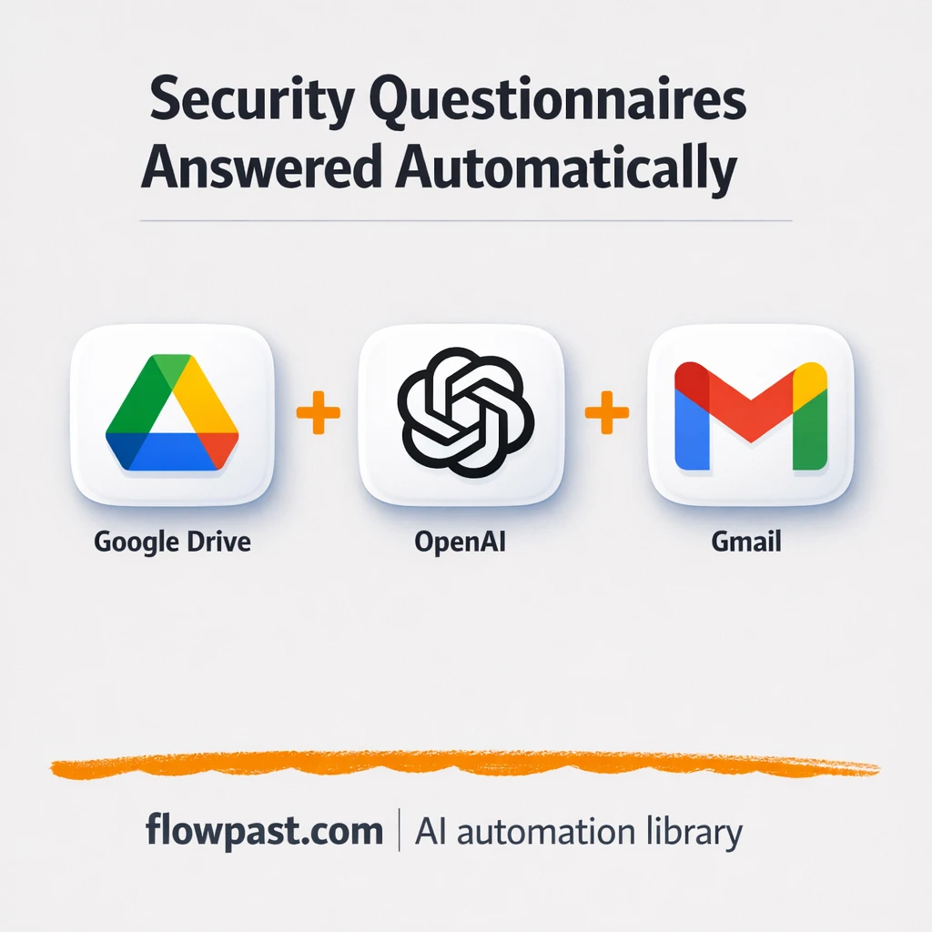 Google Sheets + Gmail for faster security questionnaires - n8n workflow automation template