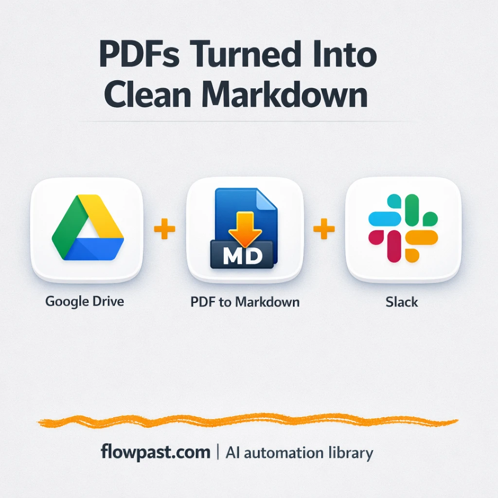 Google Drive to Slack, PDF to Markdown done for you - n8n workflow automation template