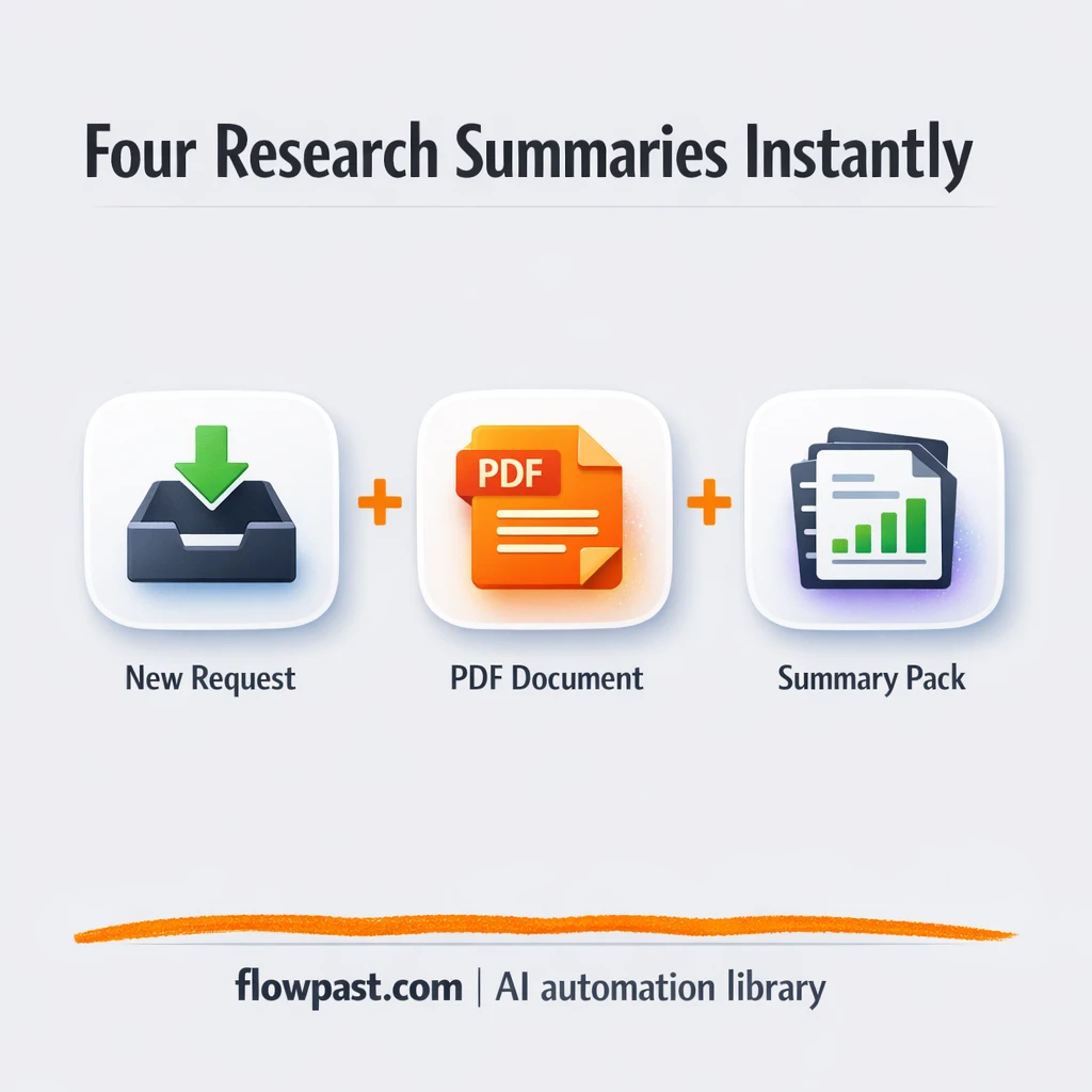 PDF Vector + OpenAI: four paper summaries, ready - n8n workflow automation template