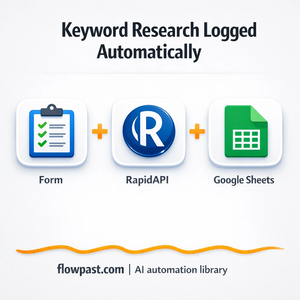 RapidAPI to Google Sheets, keyword research logged - n8n workflow automation template