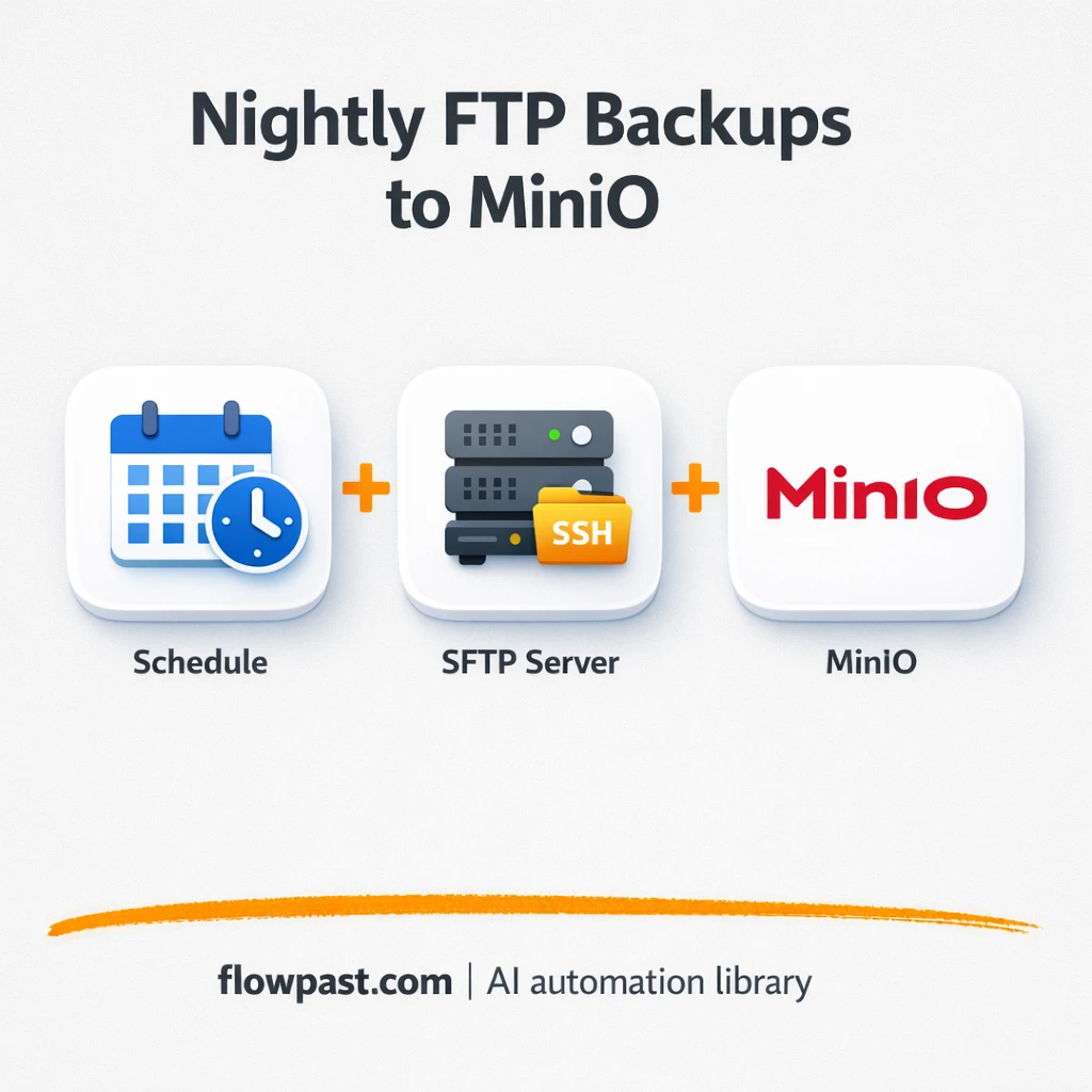 FTP to MinIO, reliable offsite backups - n8n workflow automation template