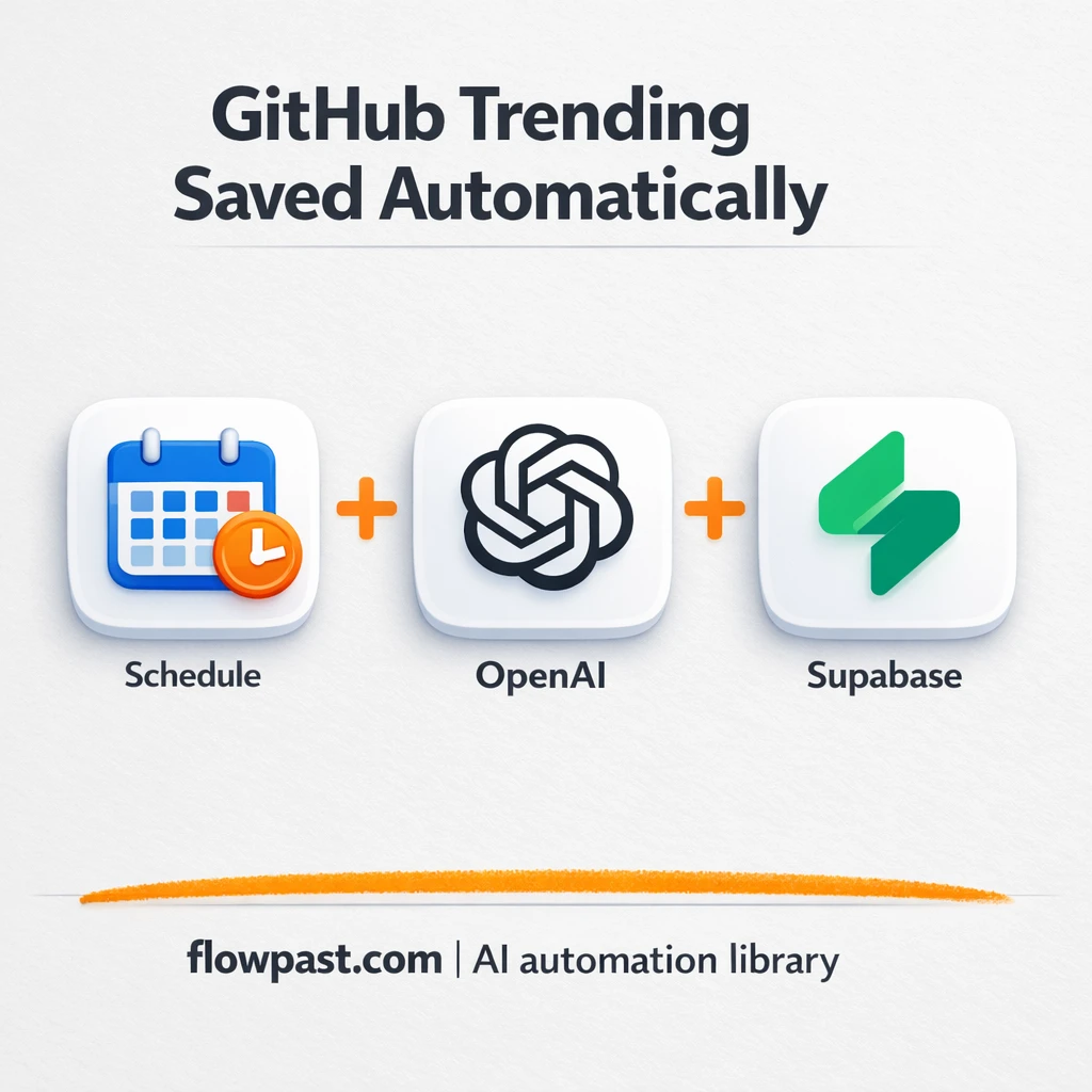 GitHub Trending to Supabase, track trends effortlessly - n8n workflow automation template