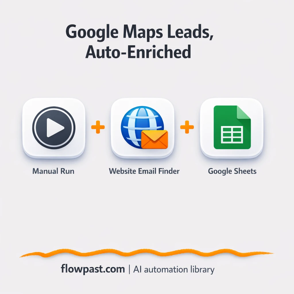 Google Maps to Google Sheets, emails filled in - n8n workflow automation template