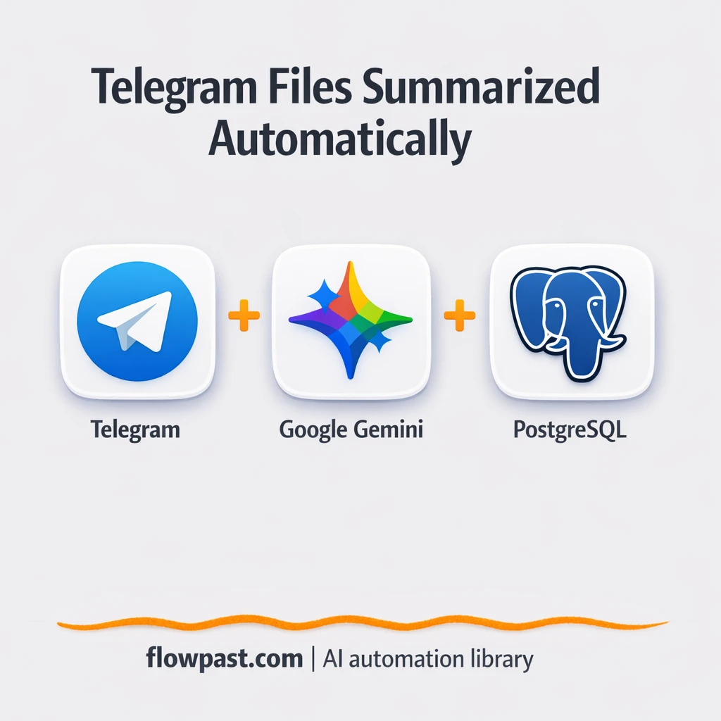 Telegram + PostgreSQL: smarter replies to file bundles - n8n workflow automation template