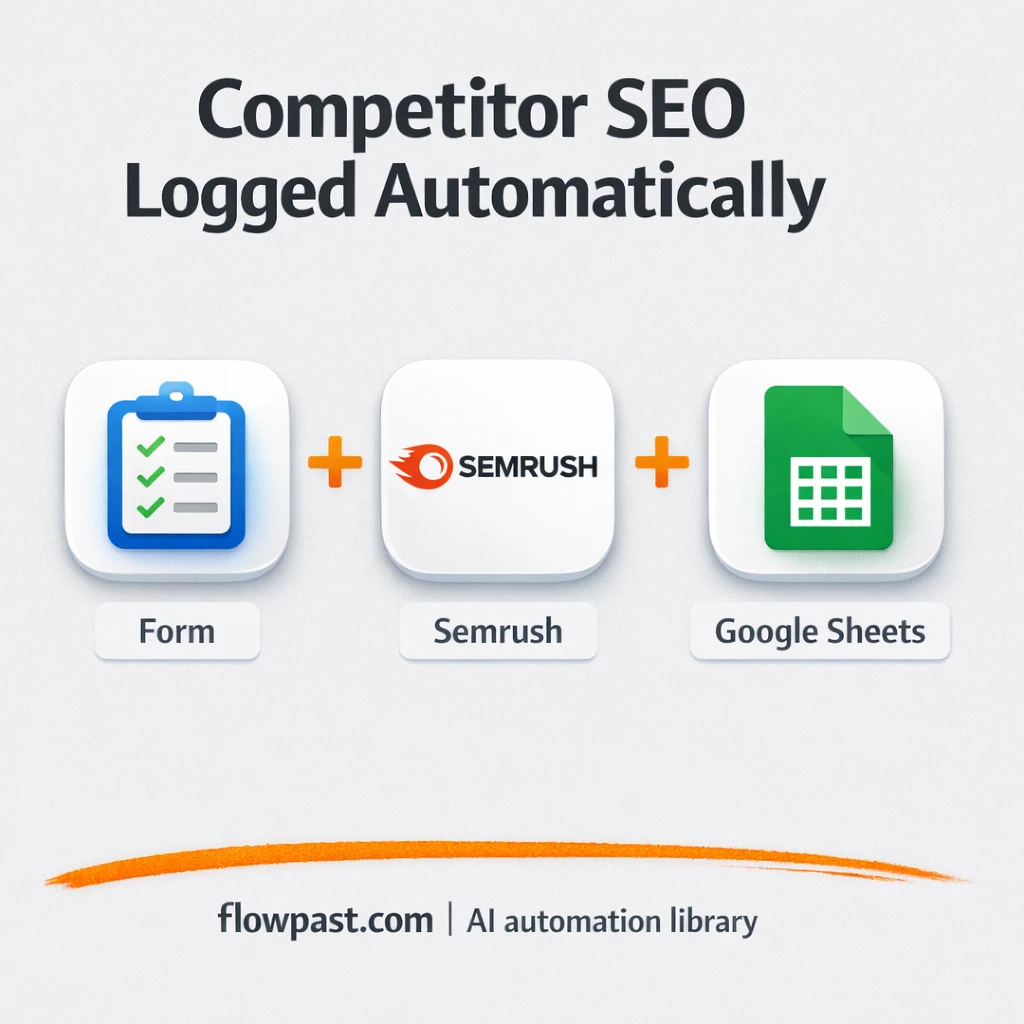 Semrush to Google Sheets, competitor data logged clean - n8n workflow automation template