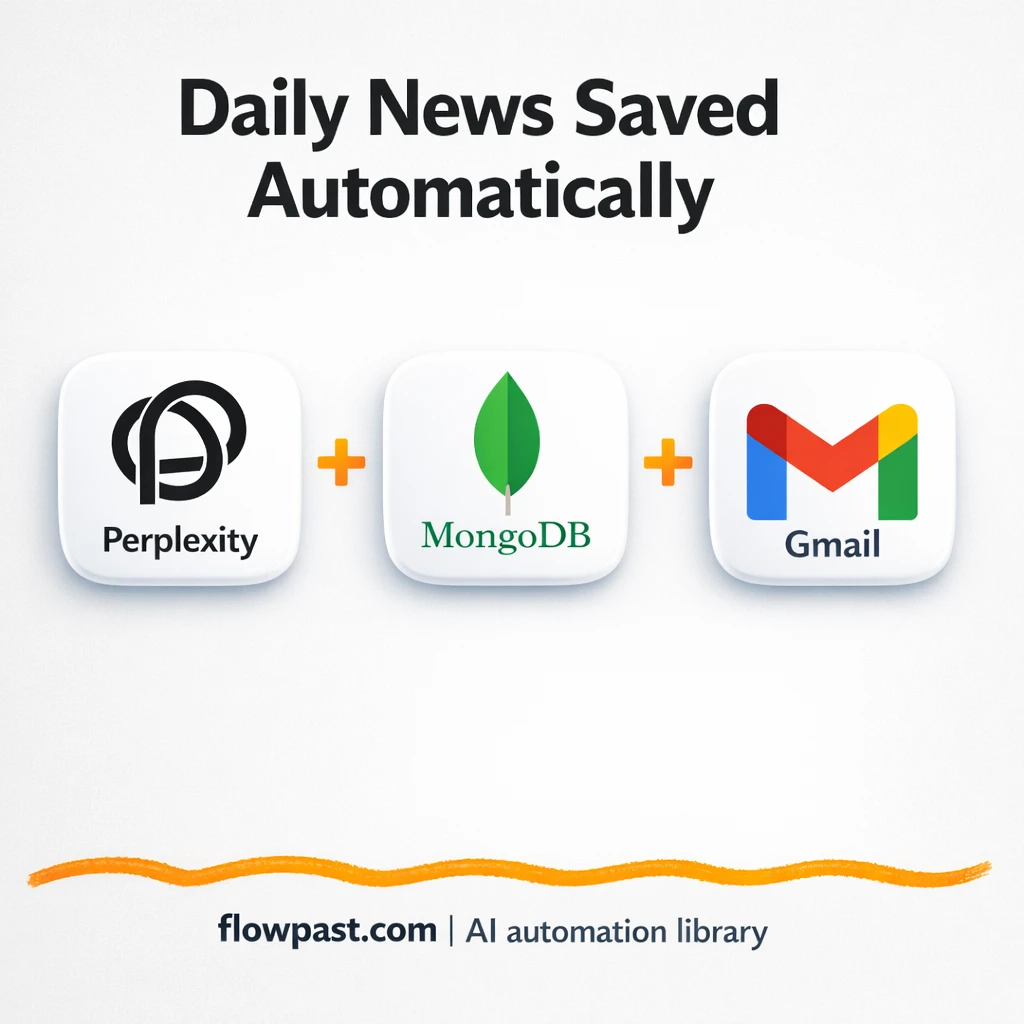 Perplexity to MongoDB, daily news archive + Gmail - n8n workflow automation template