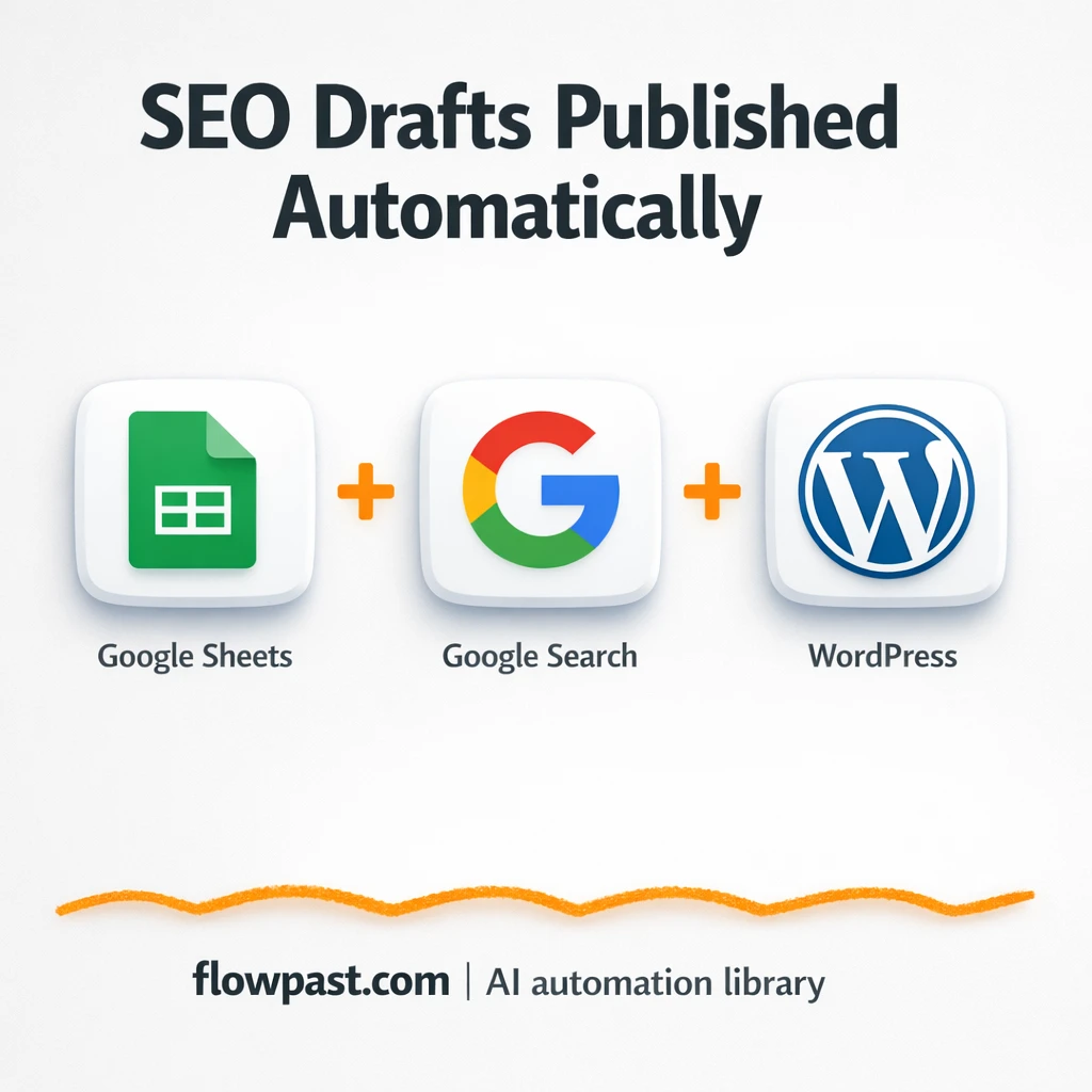 Google Sheets to WordPress, SEO drafts ready to edit - n8n workflow automation template