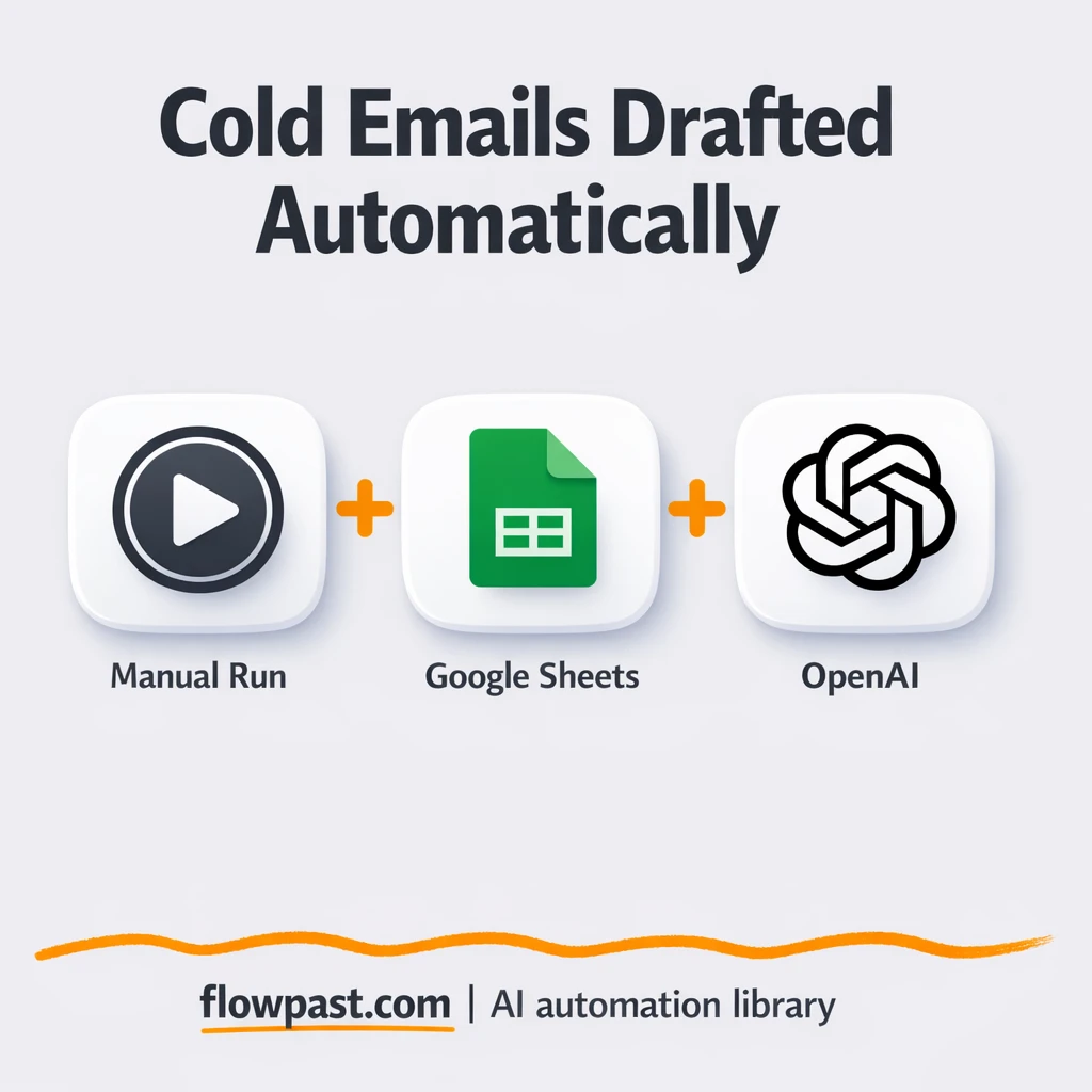 Google Sheets + OpenAI: cold email drafts ready fast - n8n workflow automation template