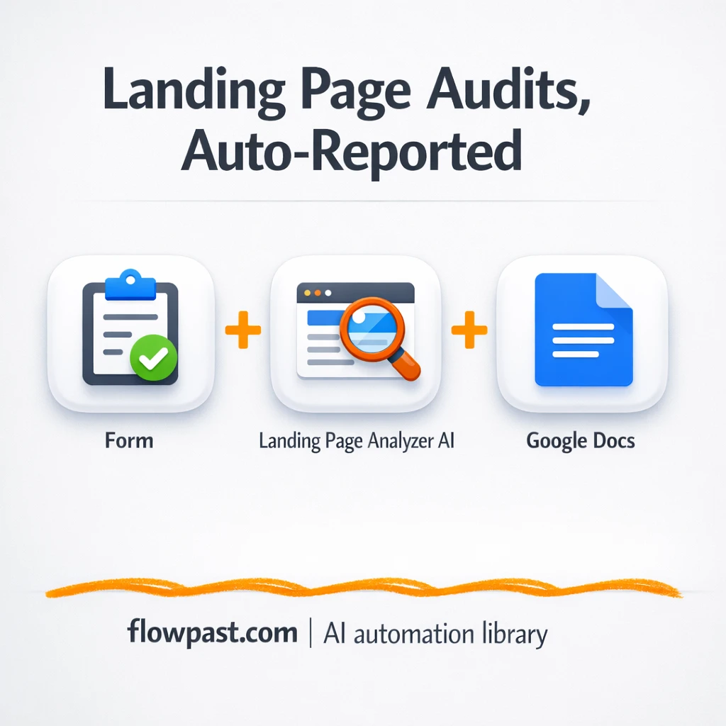 RapidAPI to Google Docs, landing page audits ready - n8n workflow automation template