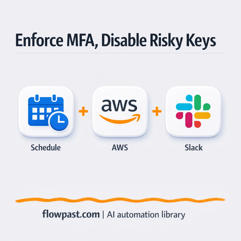 AWS IAM + Slack: enforce MFA and disable risky keys - n8n workflow automation template