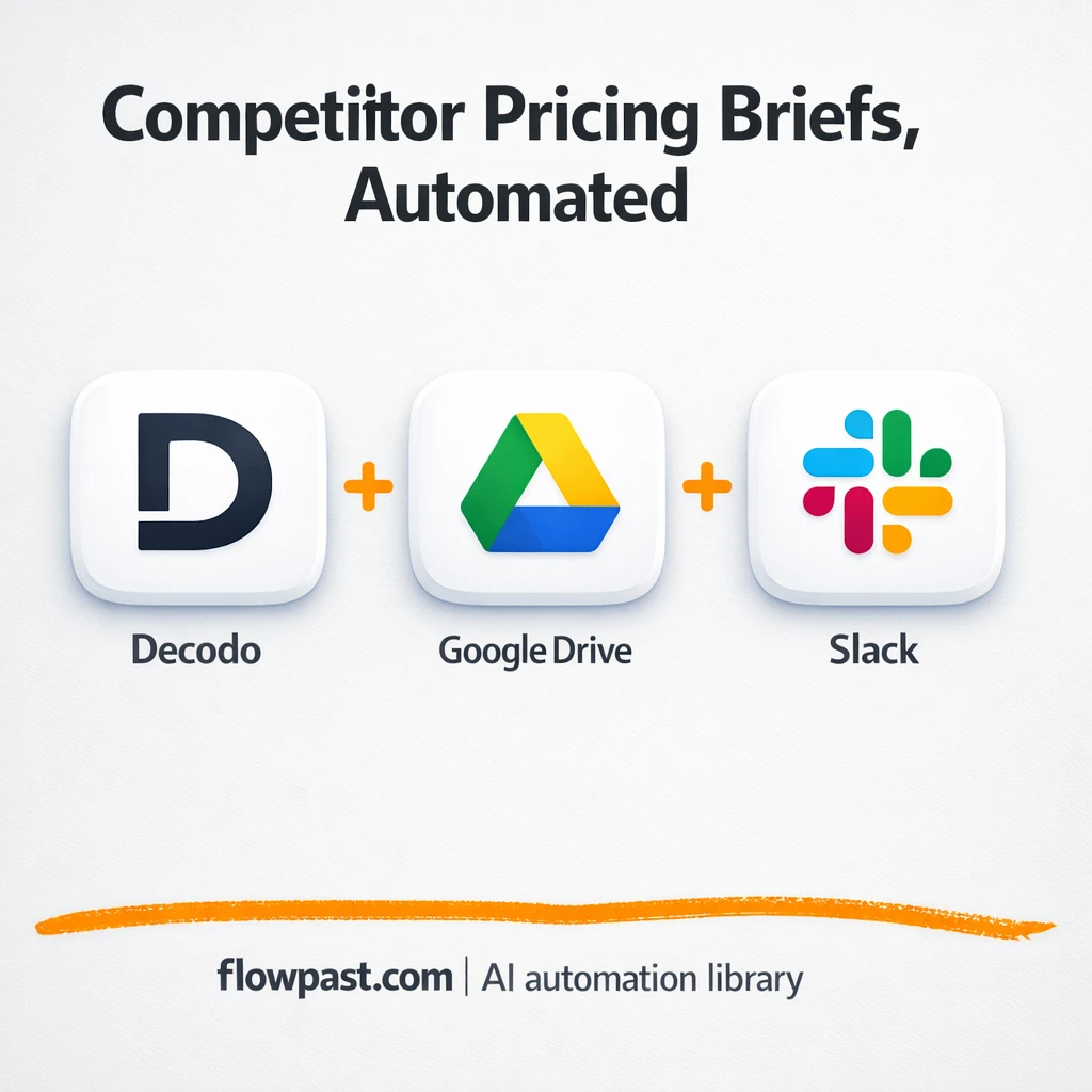 Google Docs to Slack, share pricing briefs as PDFs - n8n workflow automation template