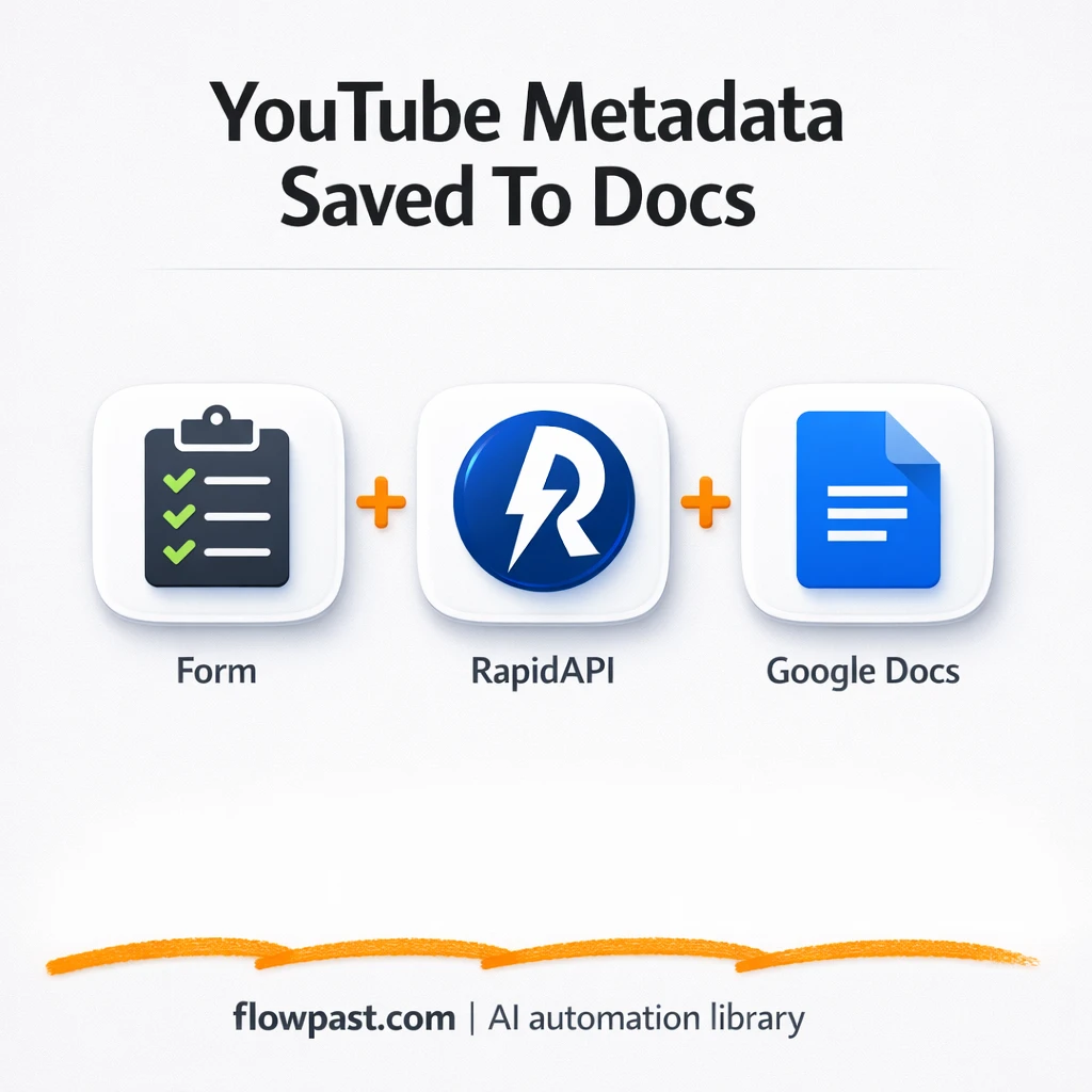 YouTube to Google Docs, clean research notes fast - n8n workflow automation template