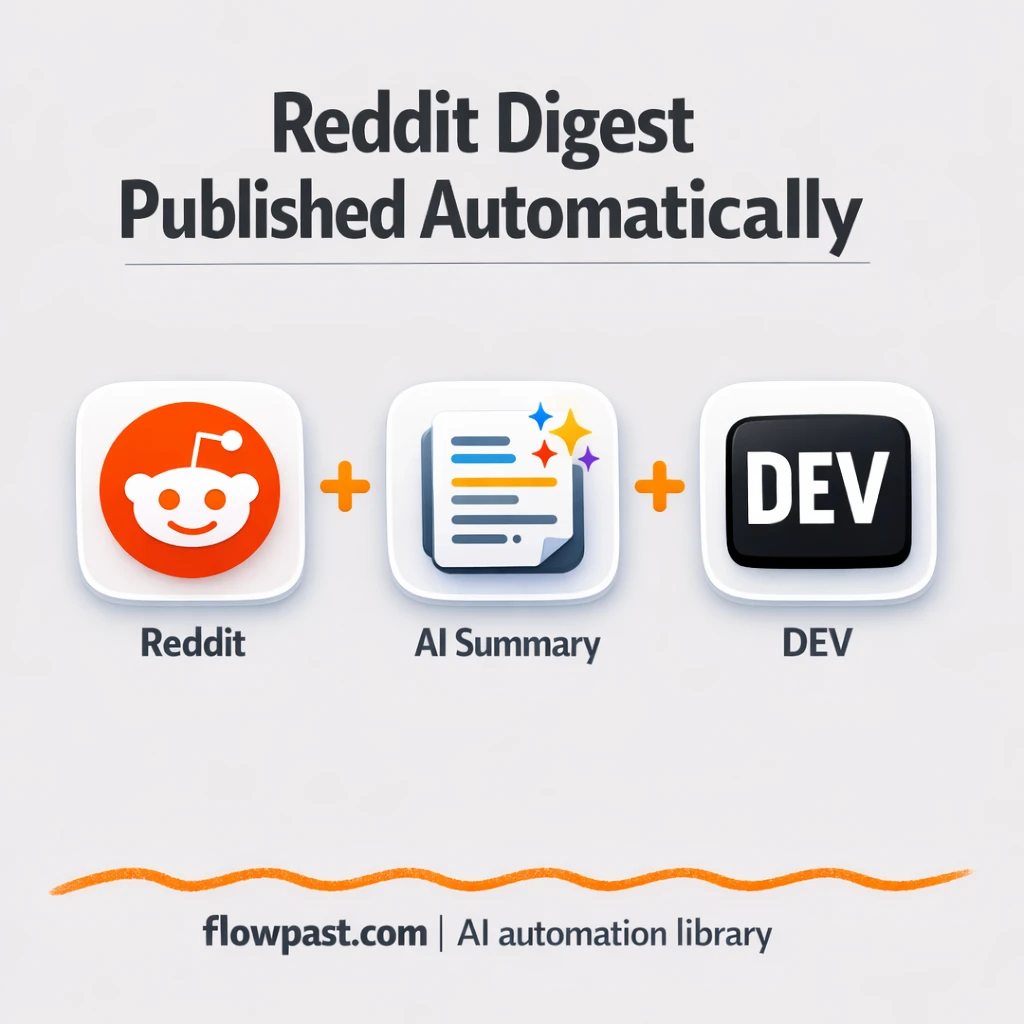 Reddit to DEV Community, daily digests ready to post - n8n workflow automation template