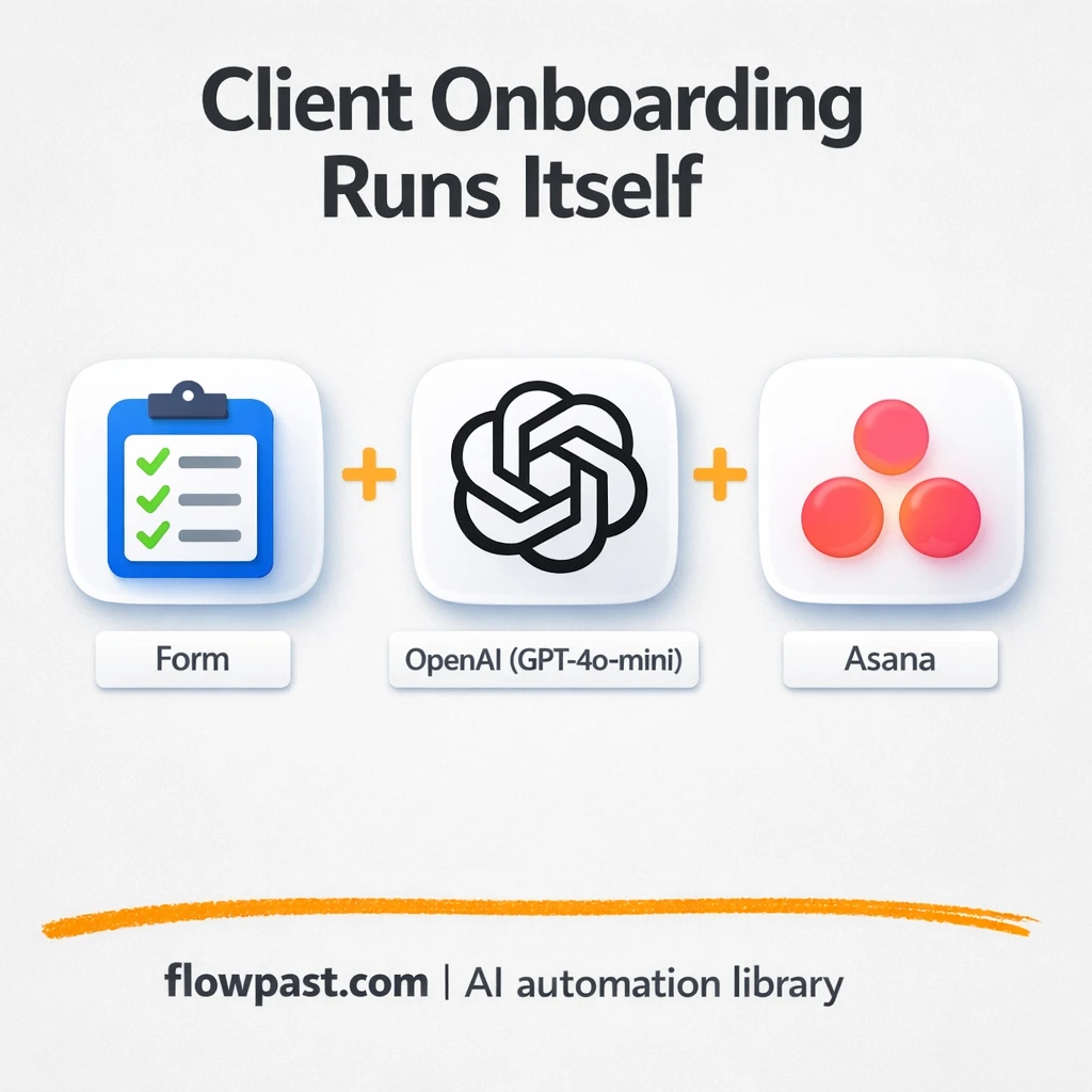 Asana + Slack: client onboarding without missed steps - n8n workflow automation template