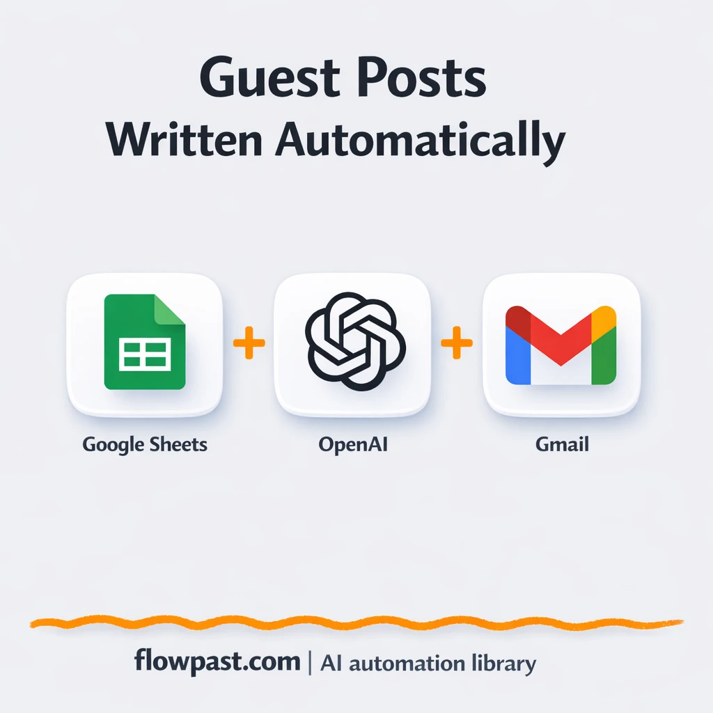 Google Sheets + OpenAI: guest post drafts on autopilot - n8n workflow automation template