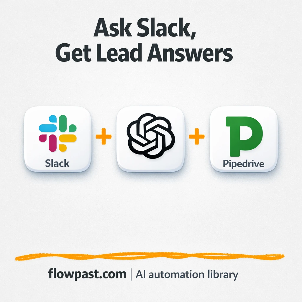 Slack + Pipedrive: instant lead answers on demand - n8n workflow automation template