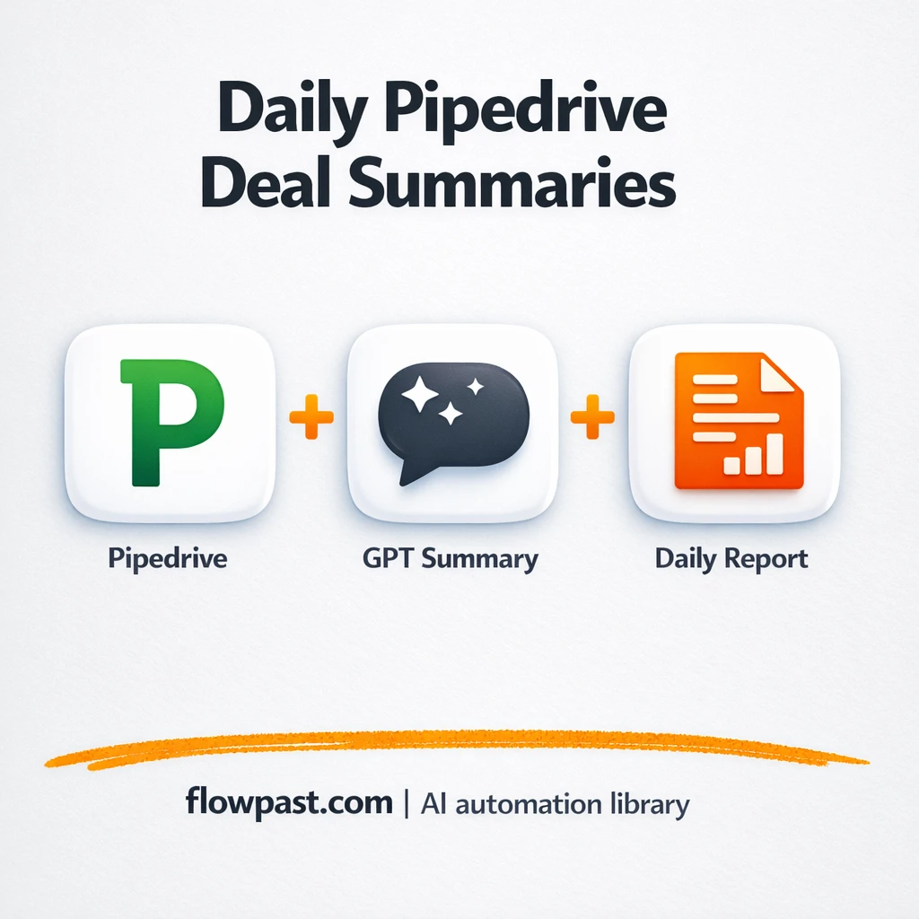 Pipedrive + Slack: daily deal summaries, no digging - n8n workflow automation template