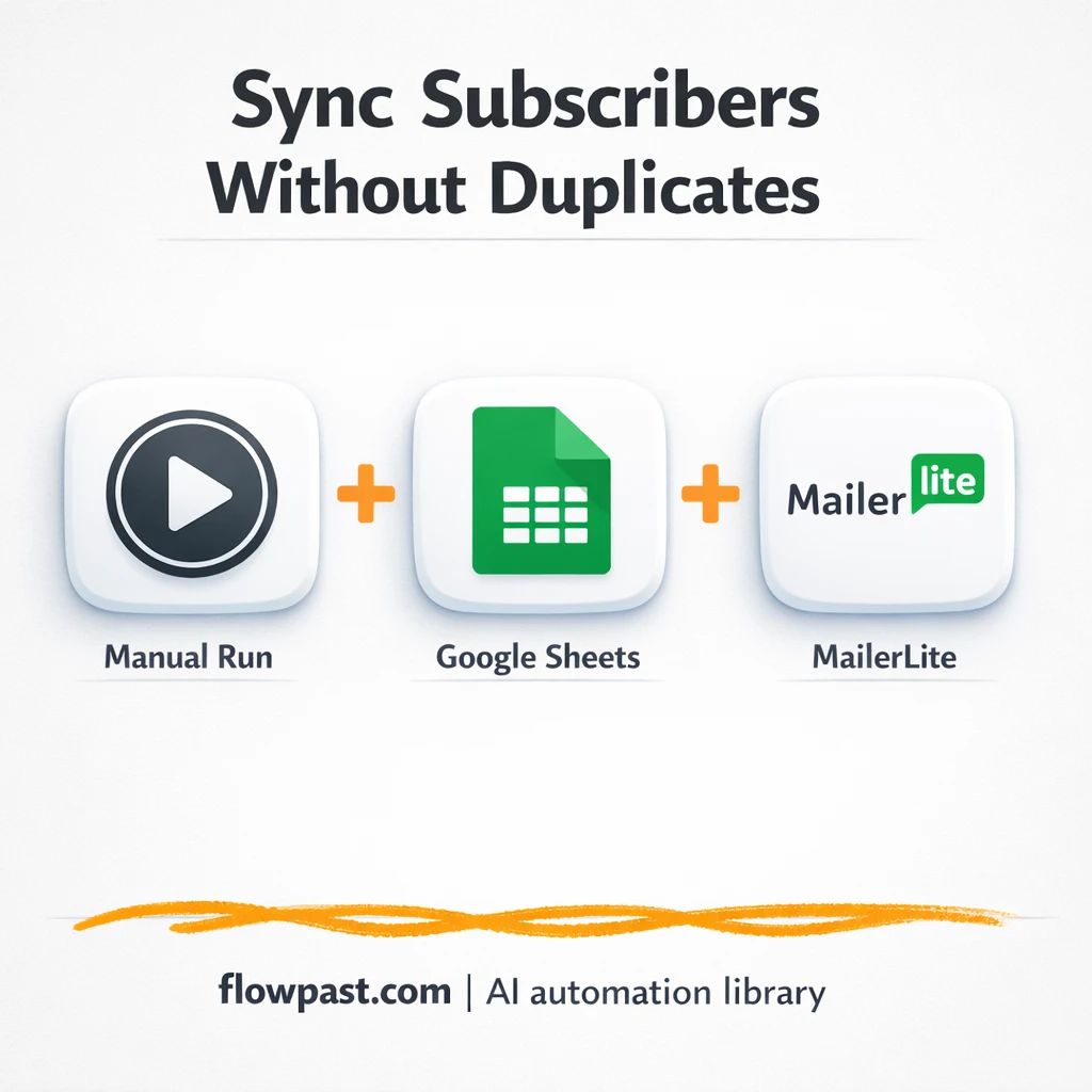 Google Sheets to MailerLite, subscribers without duplicates - n8n workflow automation template
