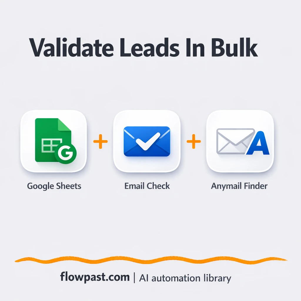 Google Sheets + Anymail Finder: fewer email bounces - n8n workflow automation template