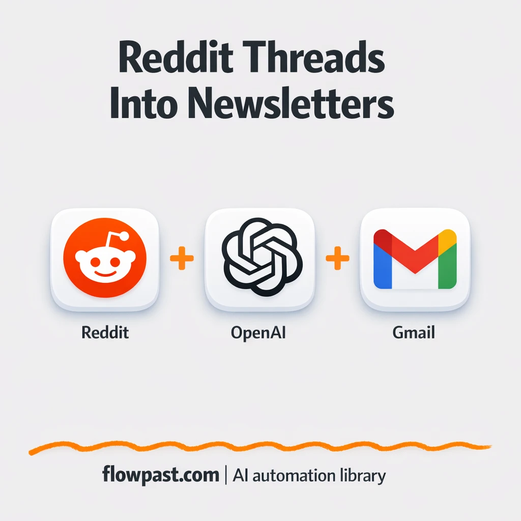 Reddit to Gmail, newsletter drafts ready to send - n8n workflow automation template