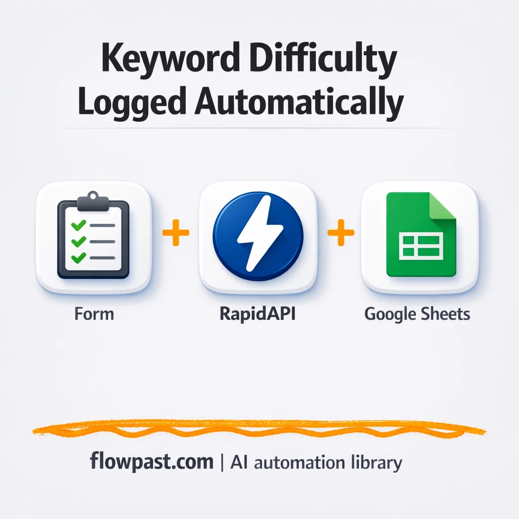 RapidAPI to Google Sheets, keyword scores logged - n8n workflow automation template