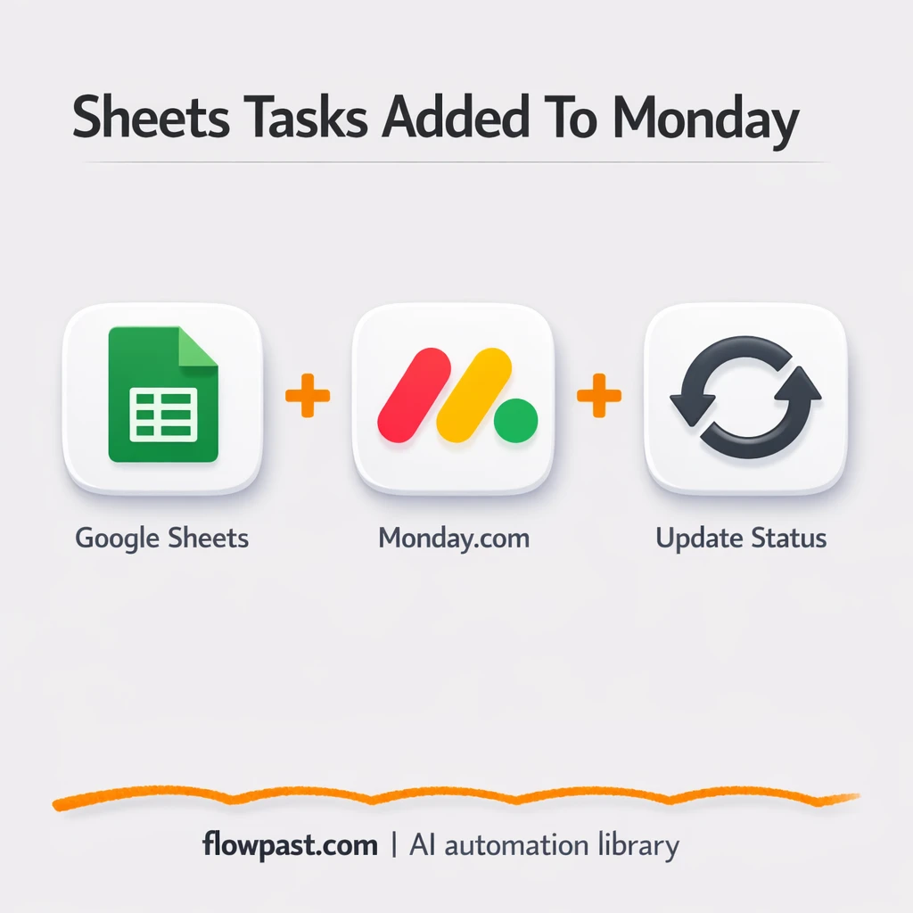 Google Sheets to Monday.com, tasks added without gaps - n8n workflow automation template