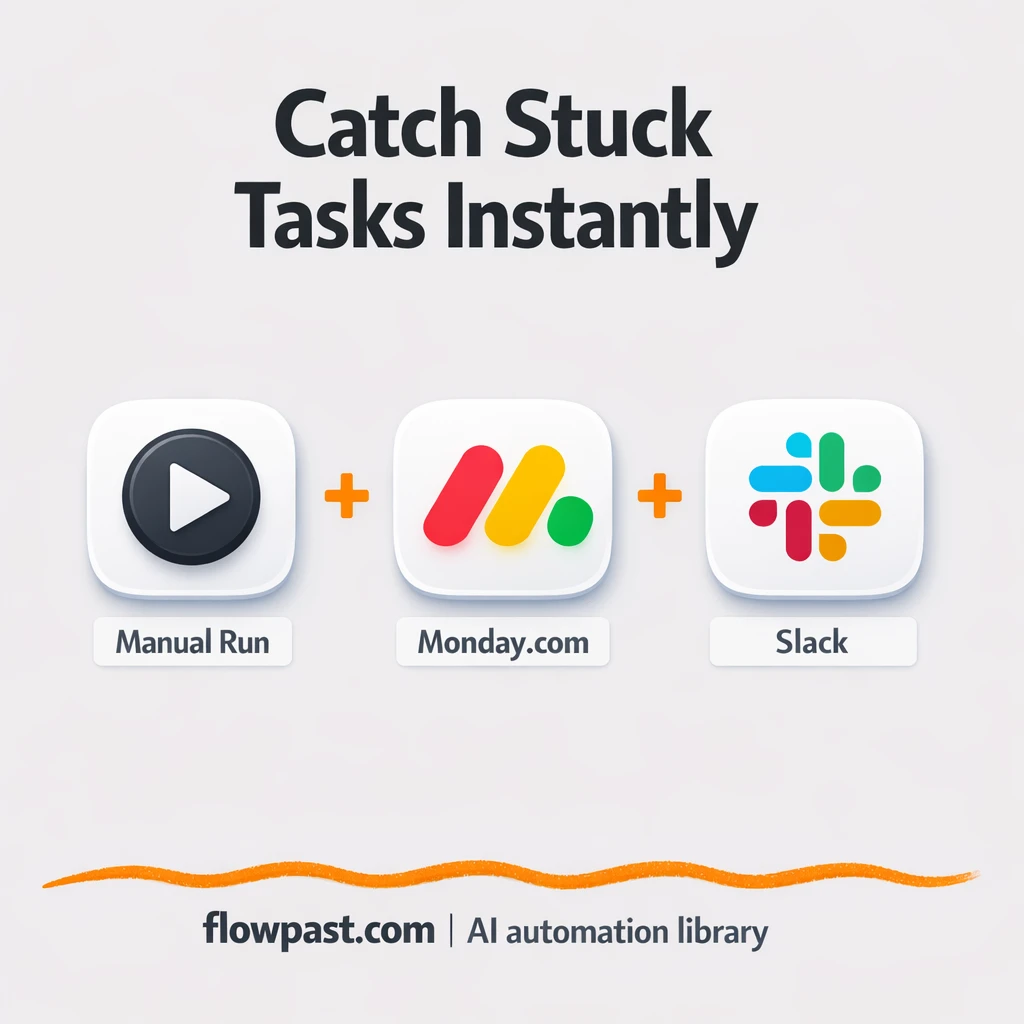 Monday.com + Slack: surface stuck tasks fast - n8n workflow automation template