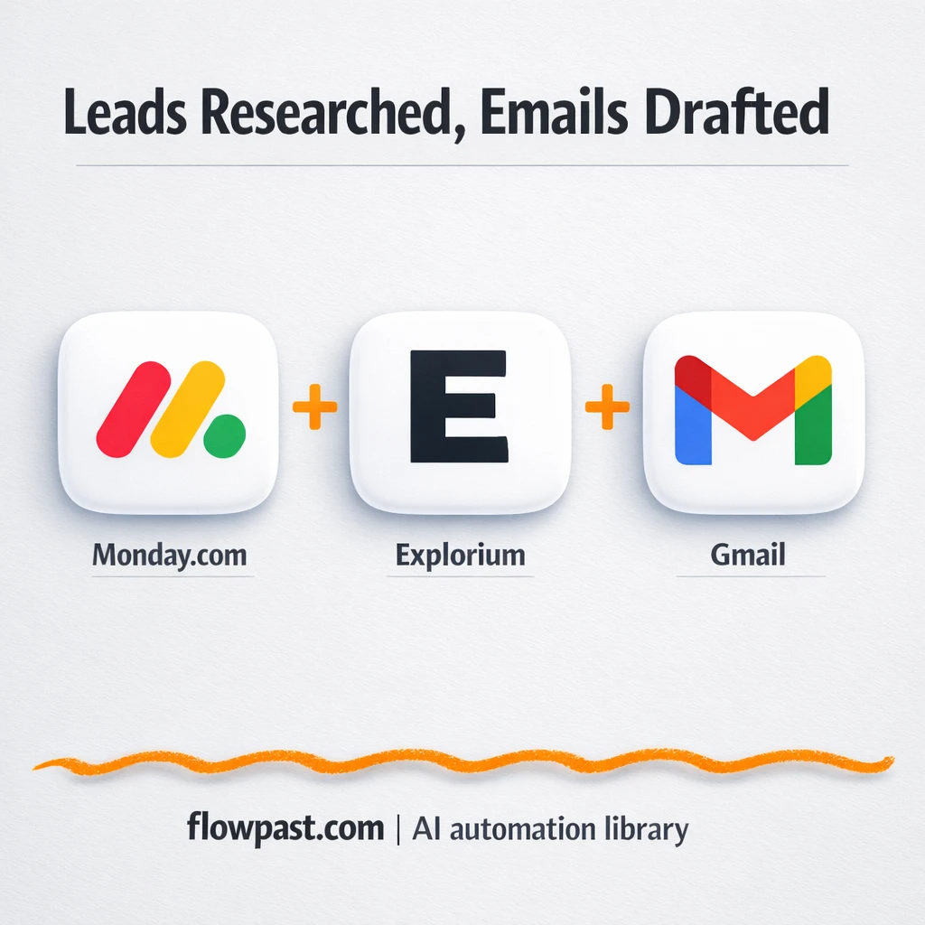 Monday.com to Gmail, richer leads and draft emails - n8n workflow automation template
