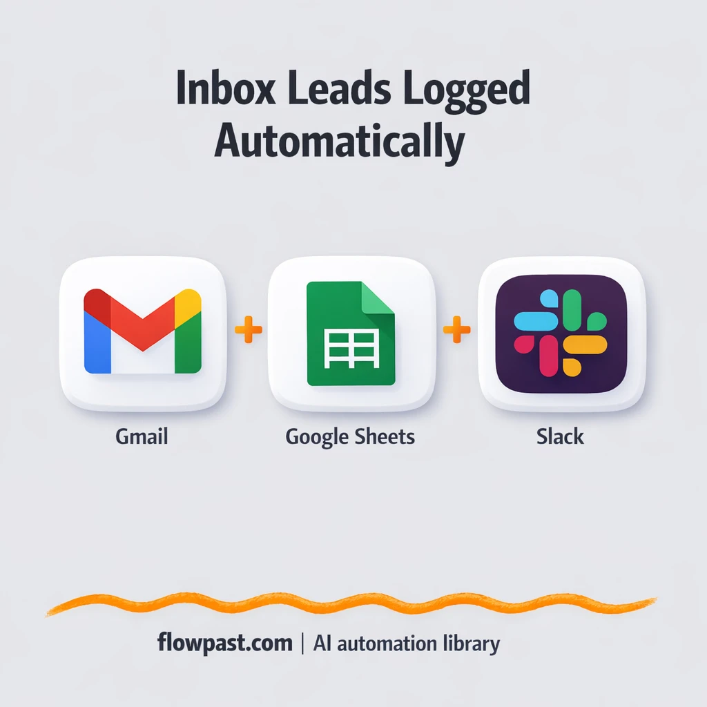 Gmail to Google Sheets, leads logged and pinged in Slack - n8n workflow automation template