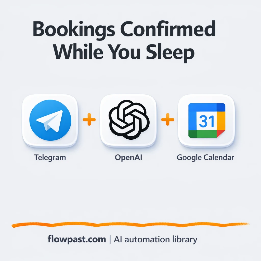 Telegram to Google Calendar, bookings confirmed fast - n8n workflow automation template