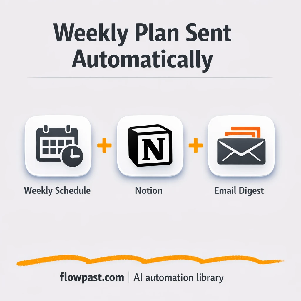 Notion to Gmail, a calm weekly plan in your inbox - n8n workflow automation template