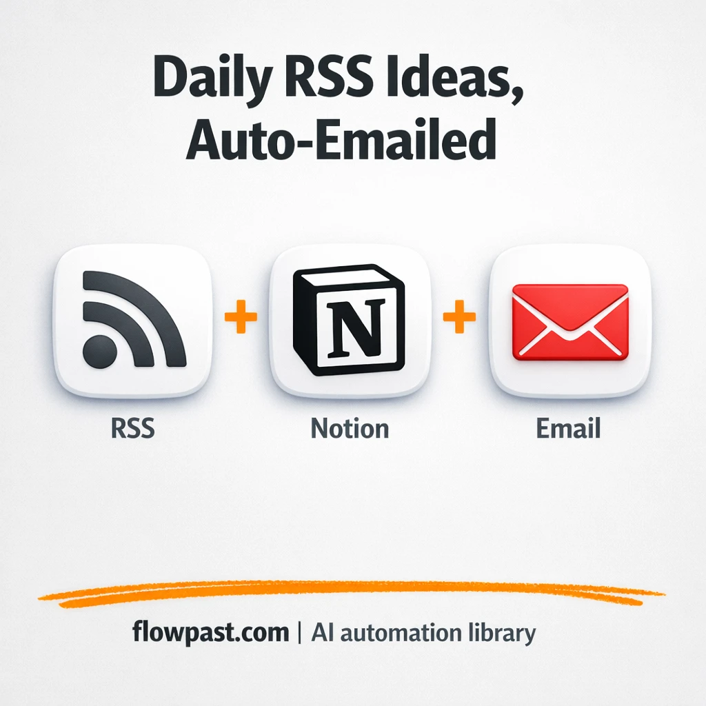 RSS to Notion, content ideas saved and searchable - n8n workflow automation template