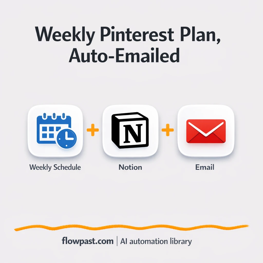 Notion to Gmail, a weekly Pinterest plan in one email - n8n workflow automation template