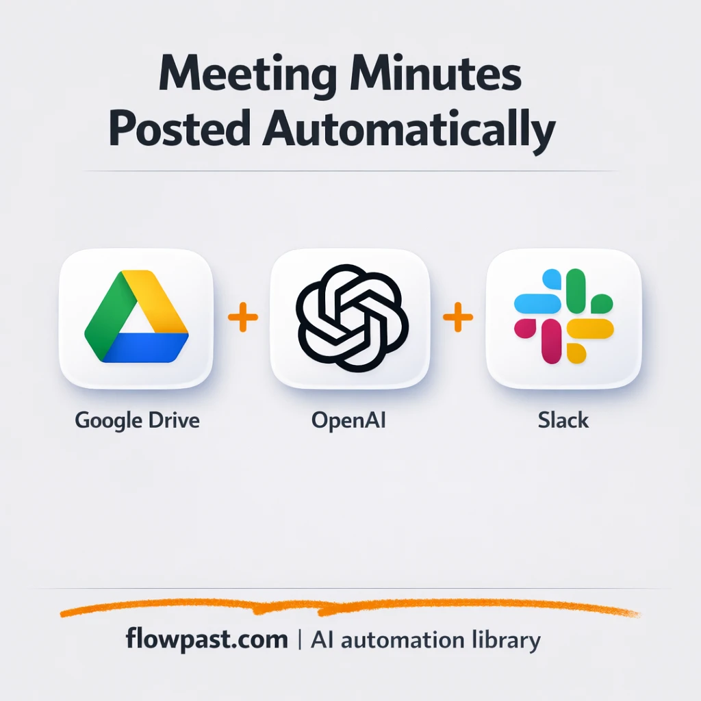Google Drive to Slack, meeting minutes shared fast - n8n workflow automation template