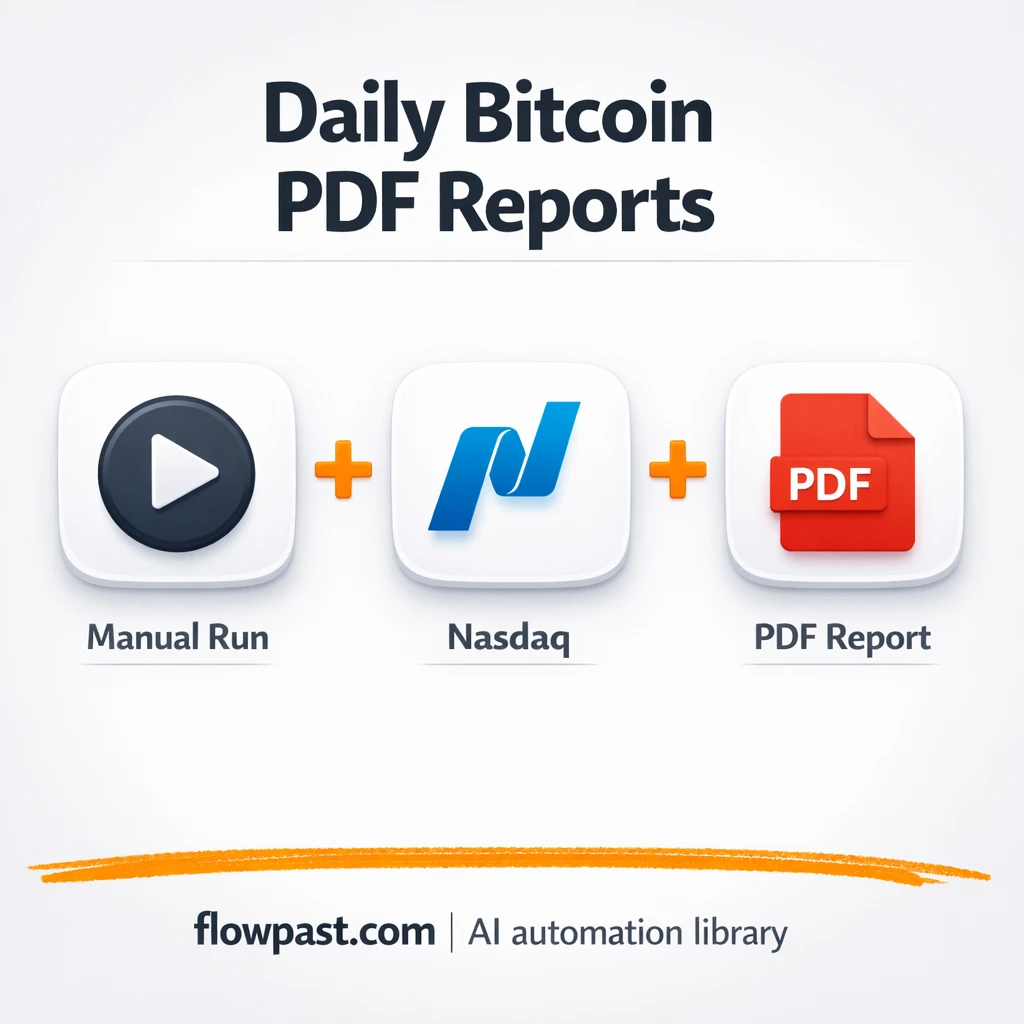 Nasdaq to APITemplate.io, Bitcoin PDF reports ready - n8n workflow automation template