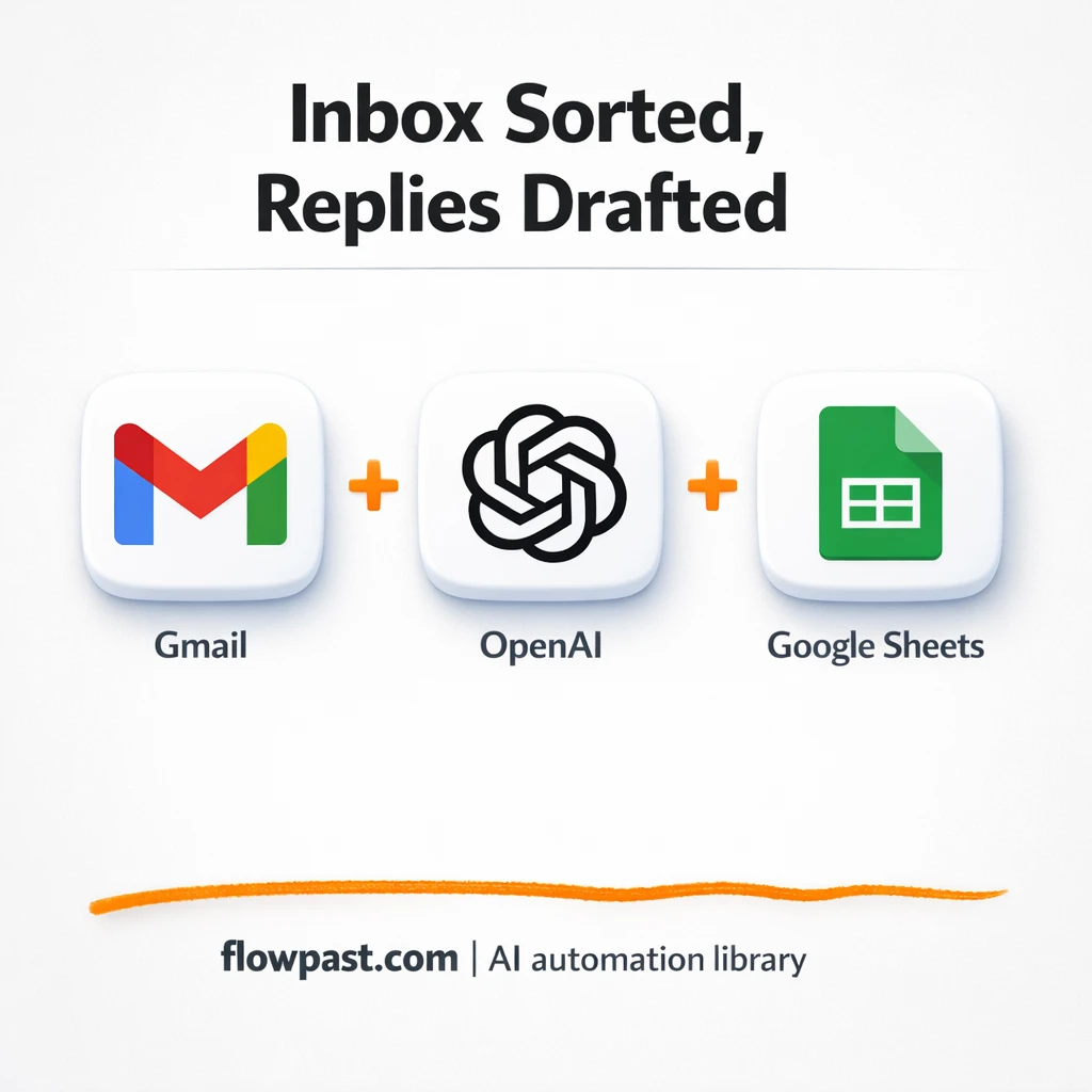 Gmail + Google Sheets: labeled emails and reply drafts - n8n workflow automation template
