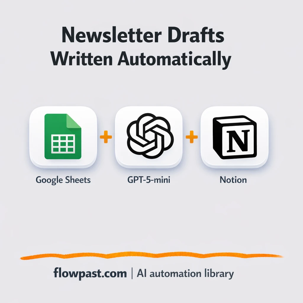 Google Sheets to Notion, newsletter drafts ready fast - n8n workflow automation template