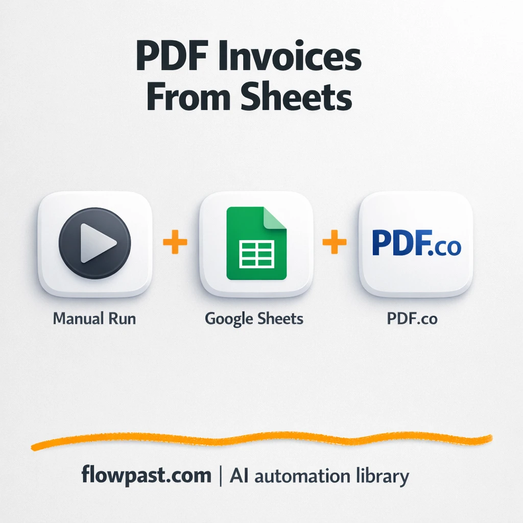 Google Sheets to PDF.co, send-ready invoice PDFs - n8n workflow automation template