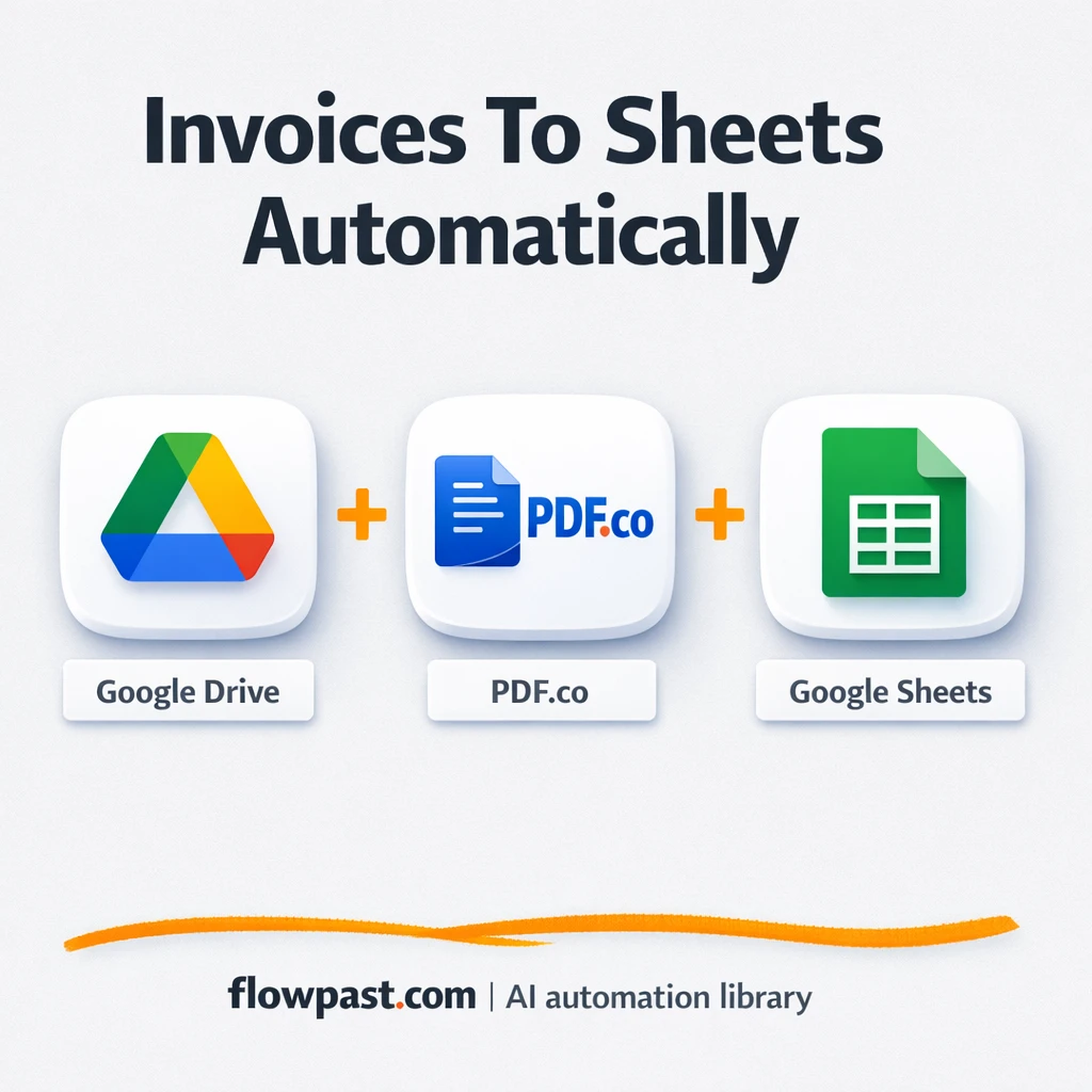 Google Drive to Google Sheets, invoices logged clean - n8n workflow automation template