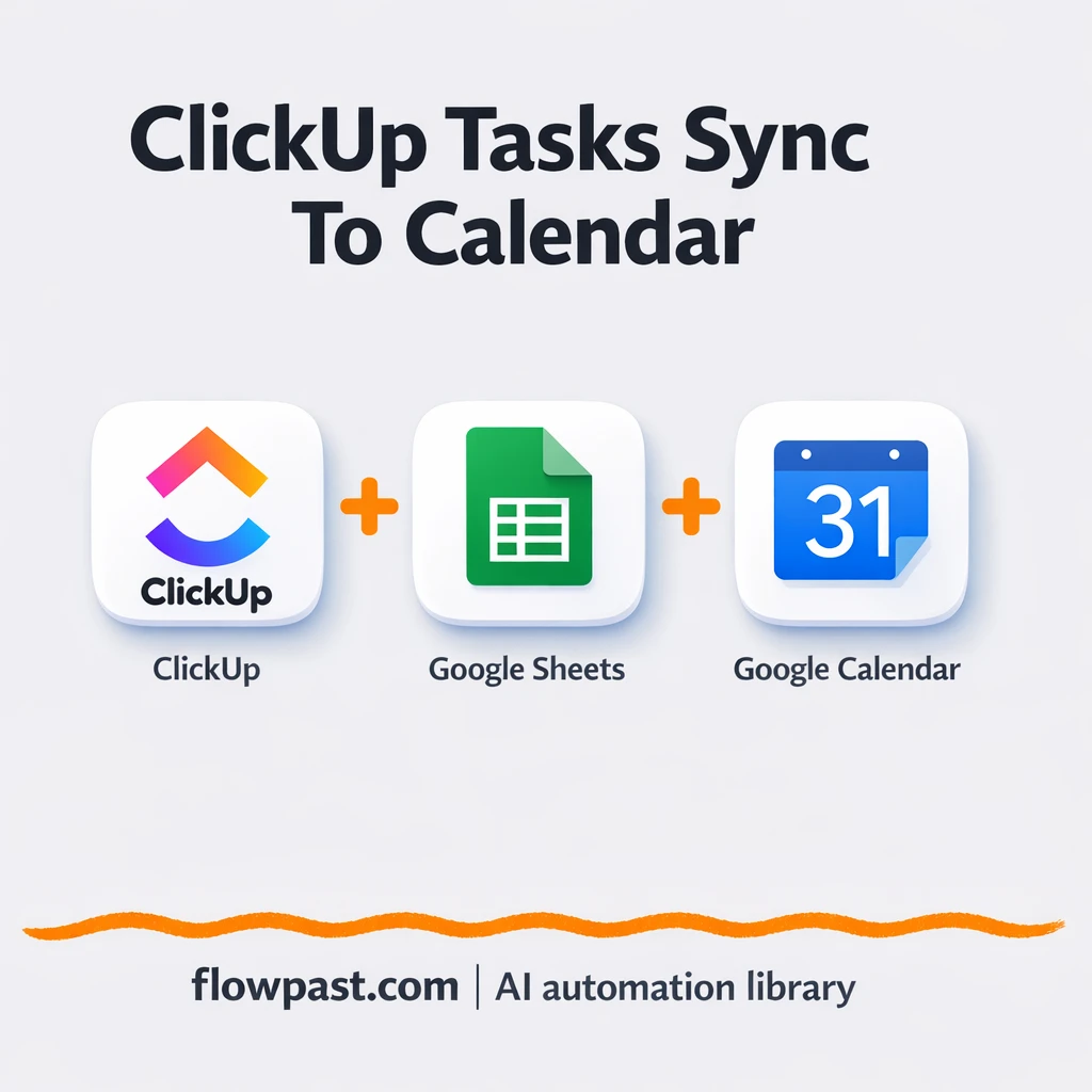 ClickUp to Google Calendar, tasks always scheduled - n8n workflow automation template