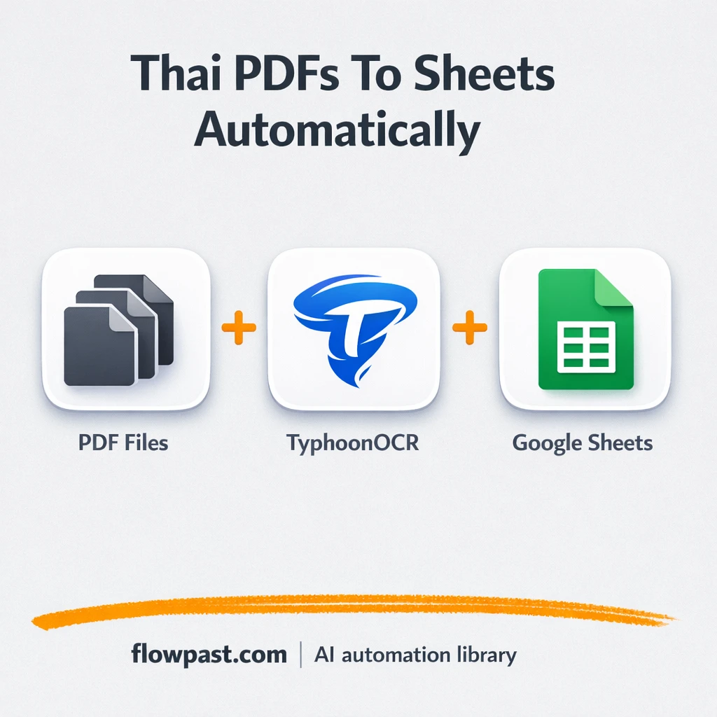 Typhoon OCR to Google Sheets, Thai PDFs to rows - n8n workflow automation template