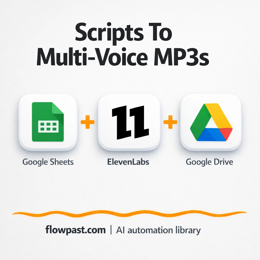 Google Sheets to ElevenLabs, podcasts saved to Drive - n8n workflow automation template