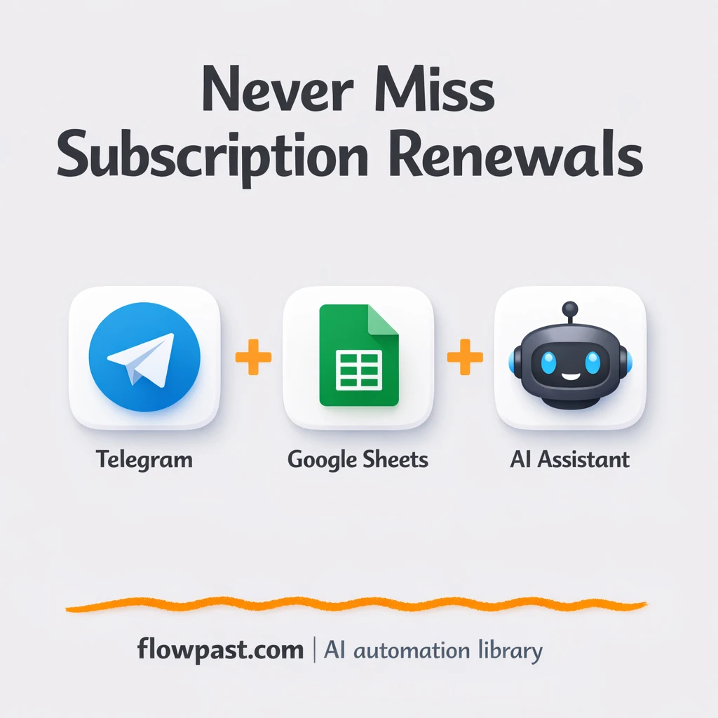 Telegram + Google Sheets: never miss renewals - n8n workflow automation template