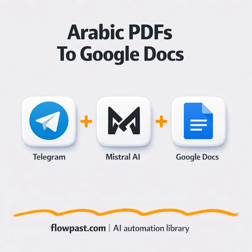 Telegram to Google Docs, Arabic PDF text ready - n8n workflow automation template