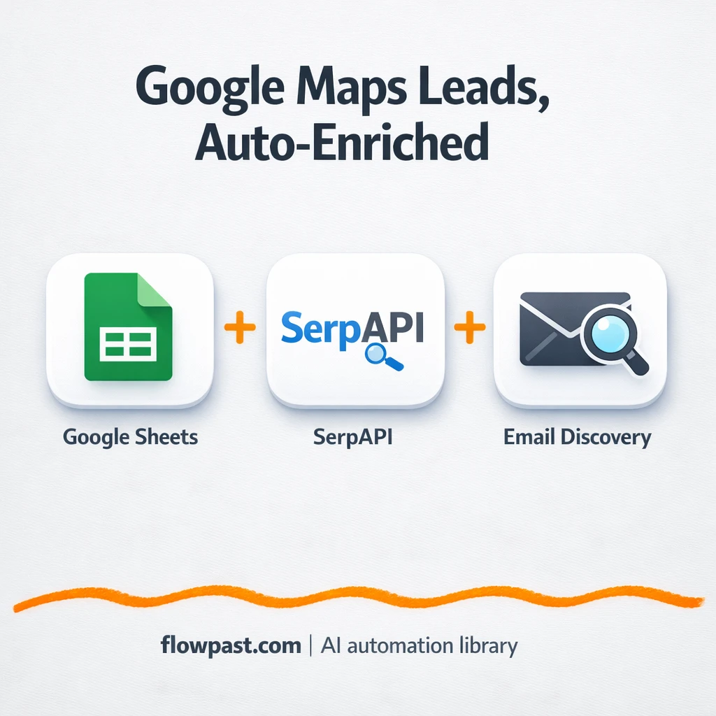 SerpAPI + Google Sheets, clean Google Maps leads - n8n workflow automation template